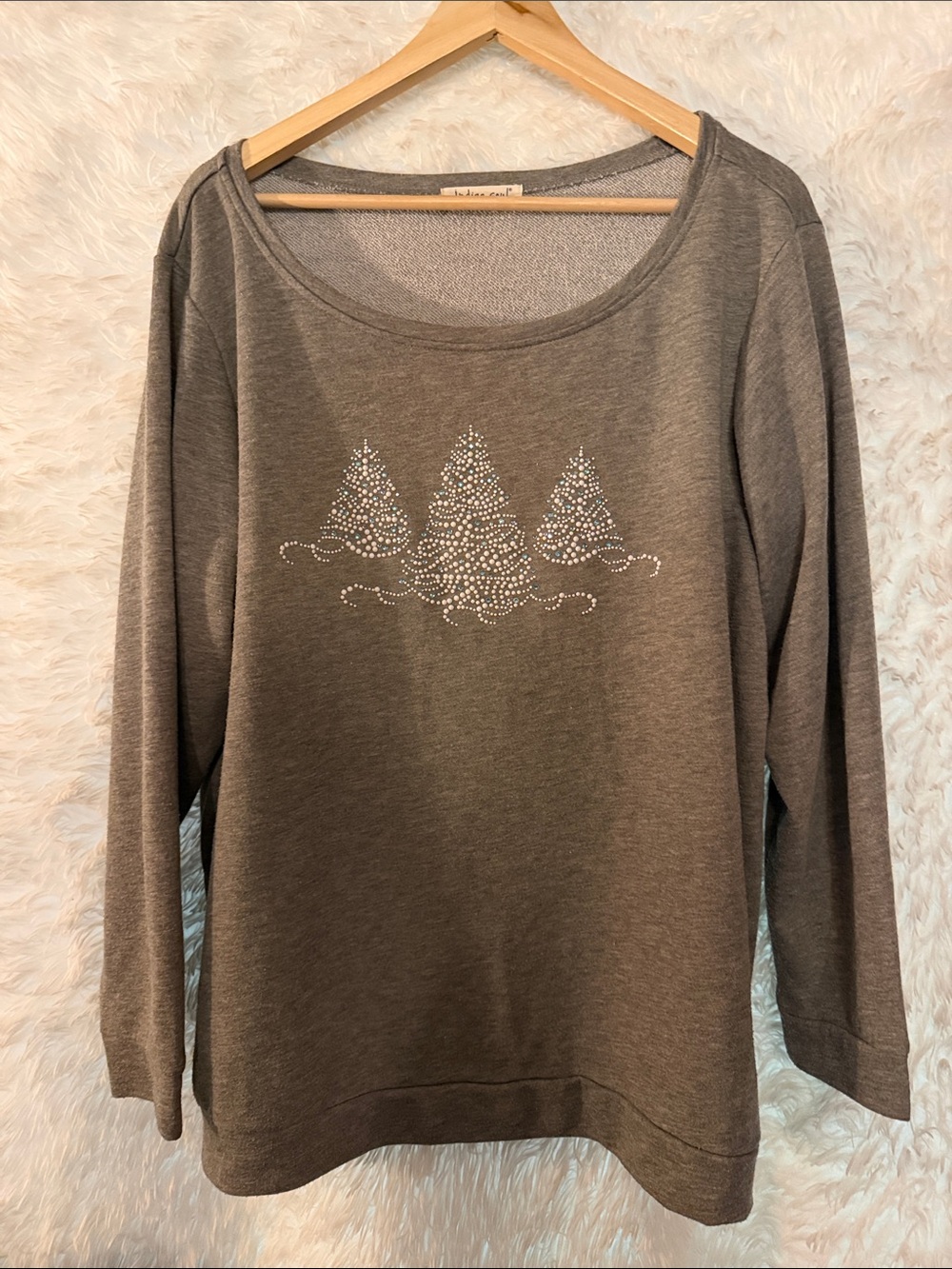 Beaded Christmas Sweater Indigo Soul 2XL